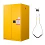 VEVOR Brandblusserkast, brandblussbare brandbare opbergkast (246 L) met verstelbare plank, brandblusserkasten gemaakt van koudgewalst en gegalvaniseerd staal, gele beschermende kast voor gevaarlijke stoffen