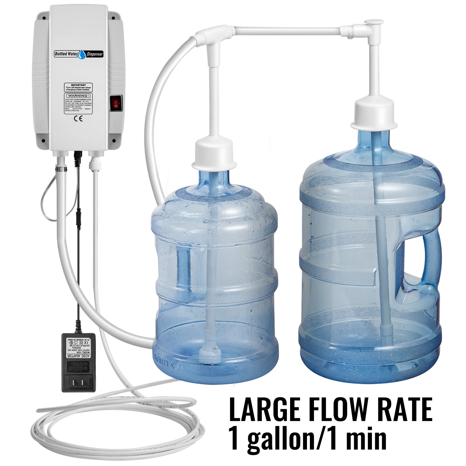 Flessenwaterdispenserpomp Drinkwaterpomp Flessenwatersysteem (2 slangen)