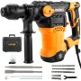 VEVOR 1600 W SDS-Plus rotary hammer 5.5 J, drill 4 in 1 demolition hammer, φ 32 mm rotary hammer including 3 drill bits + 2 chisels + 2 brushes, rotary hammer set for concrete, masonry & metal etc.