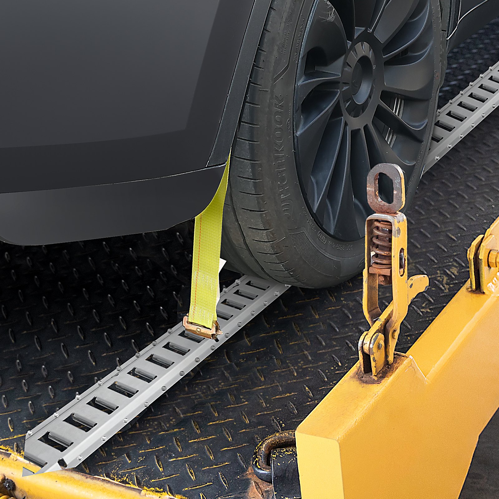 VEVOR Sjorrails, 34ST E-railbevestigingsrailset, 454KG Draagvermogen Luchtvaartlijnen, Raillengte 1,52M E-tracks-set, Ladingzekering Stangrail Bevestigingsaccessoires voor Lading Motorfietsen, Zilver