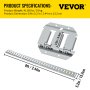 VEVOR Spanbanden E-Track-ratelriemen 4Pack 2,44 m Transportrail Ankerrail Zilver