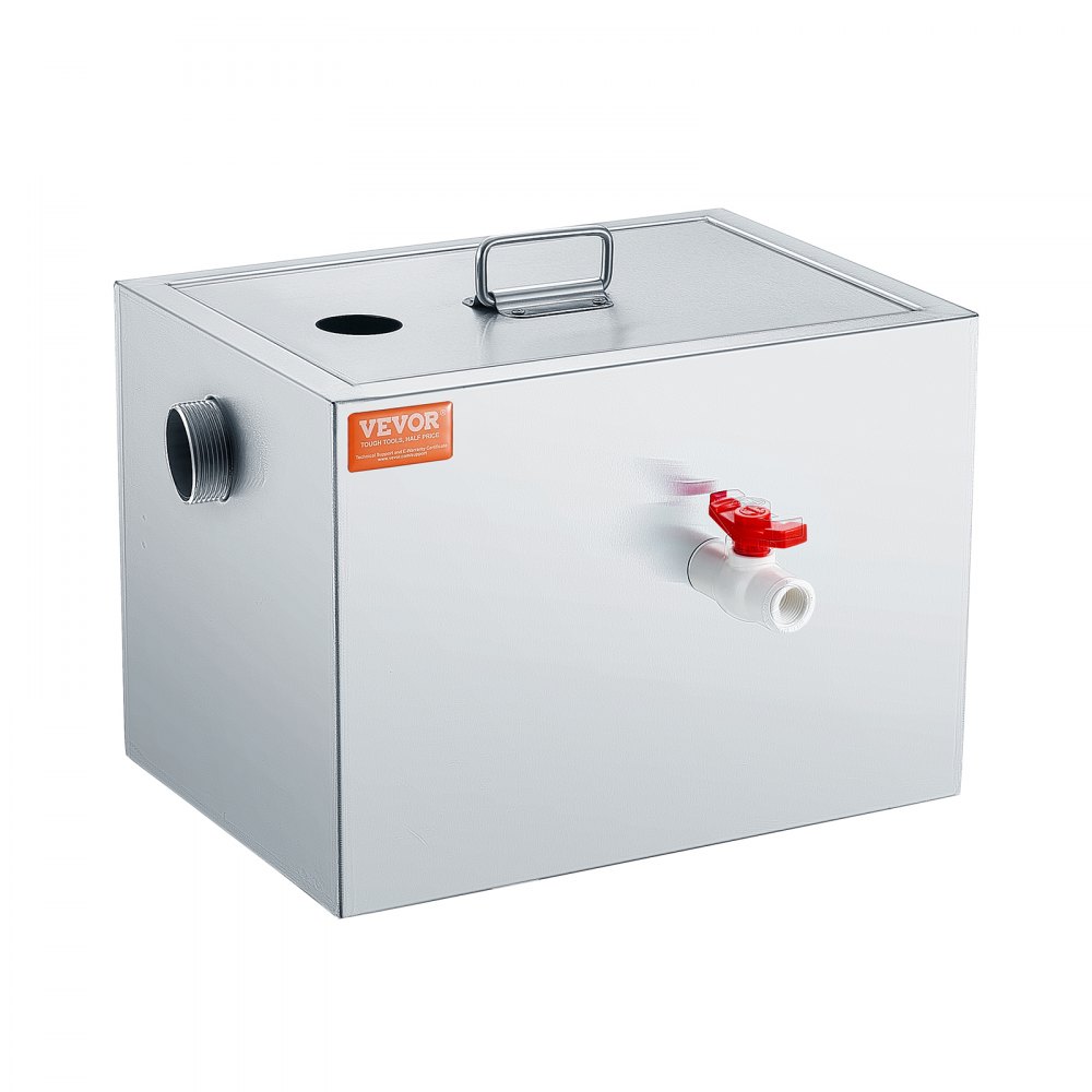 VEVOR Commerciële Vetafscheider, 8 lbs Vetafscheider, Boveninlaatafscheider, RVS Vetafscheider onder de gootsteen, 2,78 GPM Afvalwater Olie Waterafscheider, voor Restaurant, Kantine etc.