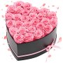 VEVOR 27 stuks Eeuwige Rozen in Hartvormige Doos, Geconserveerd Boeket, Bloemengeschenkdoos voor uw vrouw, moeders, geliefden, voor bruiloften, Moederdag, Valentijnsdag, Kerstmis, Roze