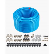 VEVOR luchtcompressorleidingset 3/4" x 200ft HDPE aluminium luchtleidingsysteem blauw