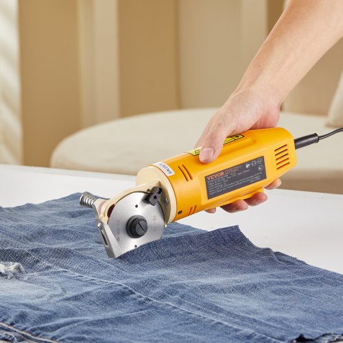 Draagbare stoffensnijder 170W, elektrische industriële stoffensnijder, mesgrootte: 70 mm, maximale snijdikte: 25 mm, stoffenschaar van gelegeerd staal, ideaal voor stof, textiel, enz. | NL