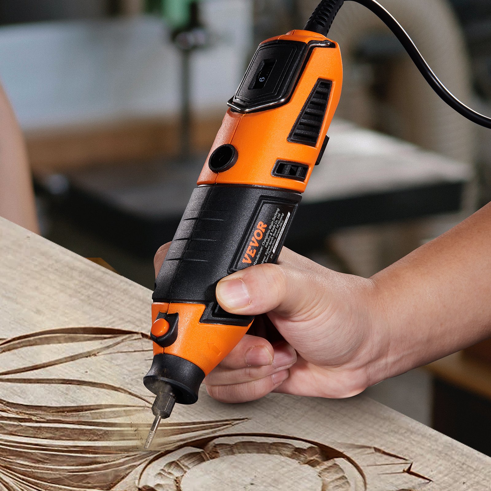 VEVOR Rotary Tool Kit, 5000-25000 RPM Variable Speed Rotary Tool Kit with A Universal Chuck, 5-Speed, 118 PCS Accessory Set for Grinding, Sanding, Polishing, Milling, Carving, Cutting and Polishing