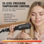 VEVOR Hair Straightener, 1.5" Flat Iron, Dual Infrared Hair Iron with LCD Display and 19 Temperature Levels - 210°F to 450°F, for Use in the Salon, at Home or on the Go