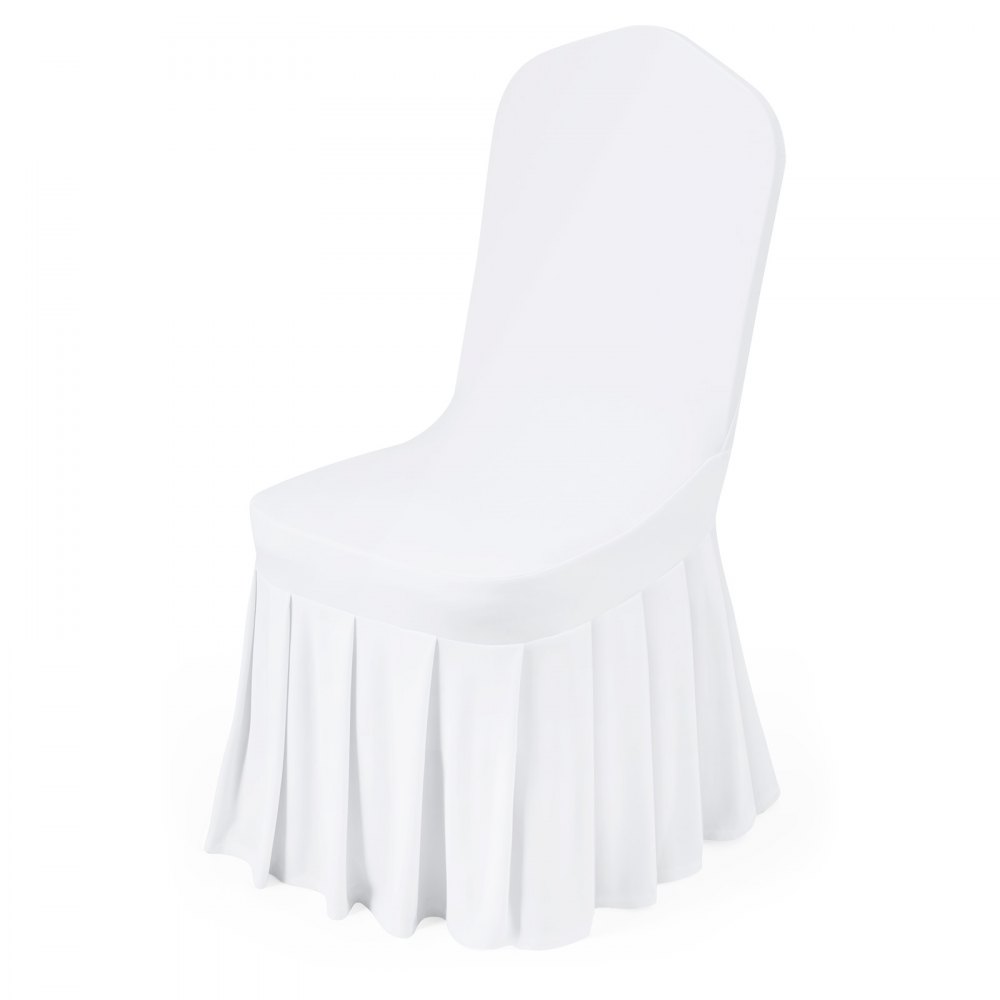 VEVOR 30 Pcs White Chair Covers, Polyester Spandex Chair Cover, Stretch Slipcovers for Wedding Party Dining Banquet Flat-Front Chair Covers, Fits Chair Measures up to 20.08 x 17.72 x 37.4 inch