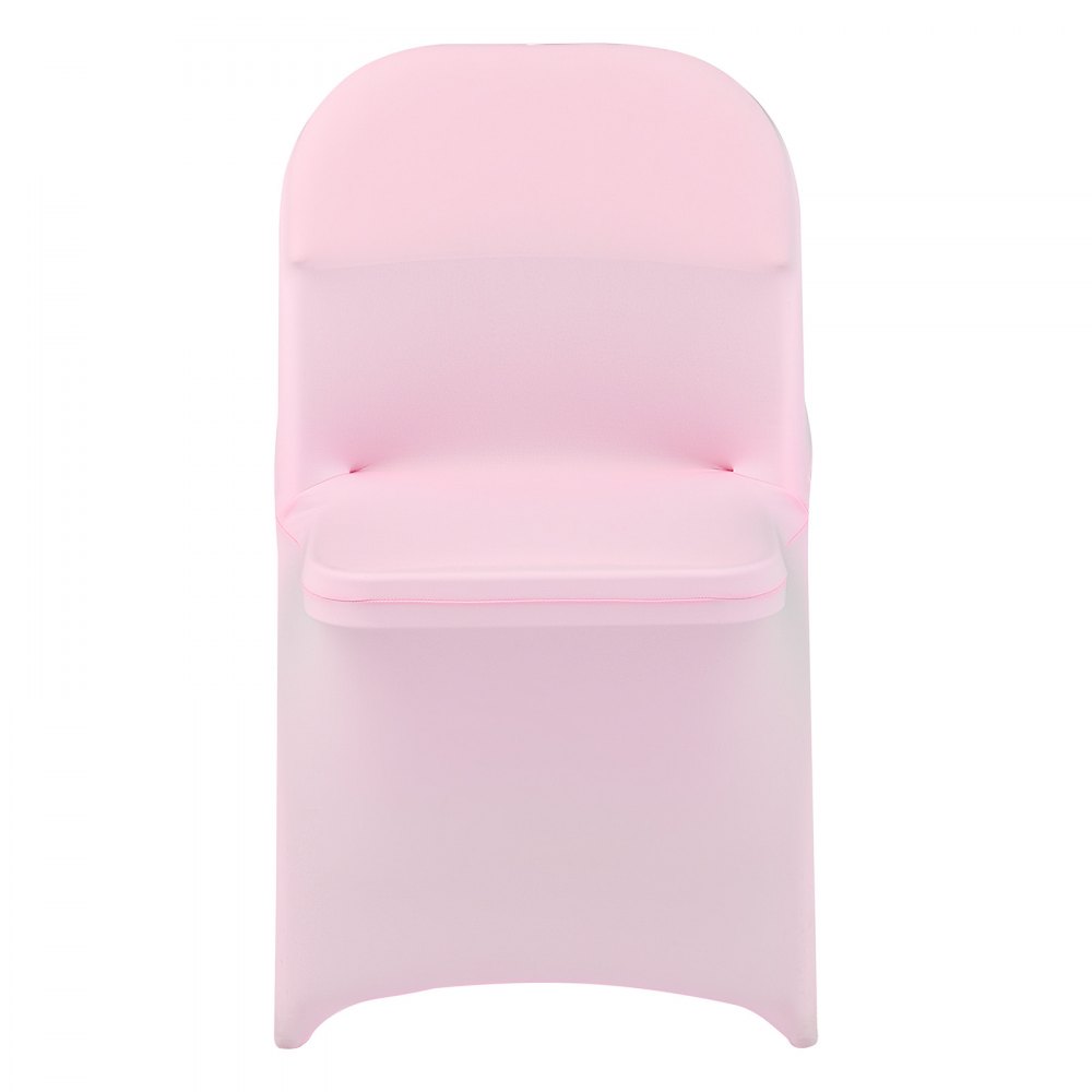 VEVOR stoelhoezen, stretch stoelhoezen, 50 stuks, wasbare en afneembare stoelhoezen van polyester-spandex voor bruiloften en diners, geschikt voor klapstoelen (45 x 46 x 77 cm), roze