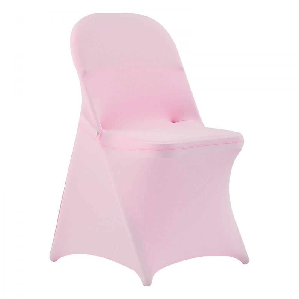VEVOR 50 Pcs Pink Chair Covers, Polyester Spandex Chair Cover, Stretch Slipcovers for Wedding Party Dining Banquet Flat-Front Chair Covers, Fits Chair Measures up to 17.72 x 18.11 x 30.31 inch