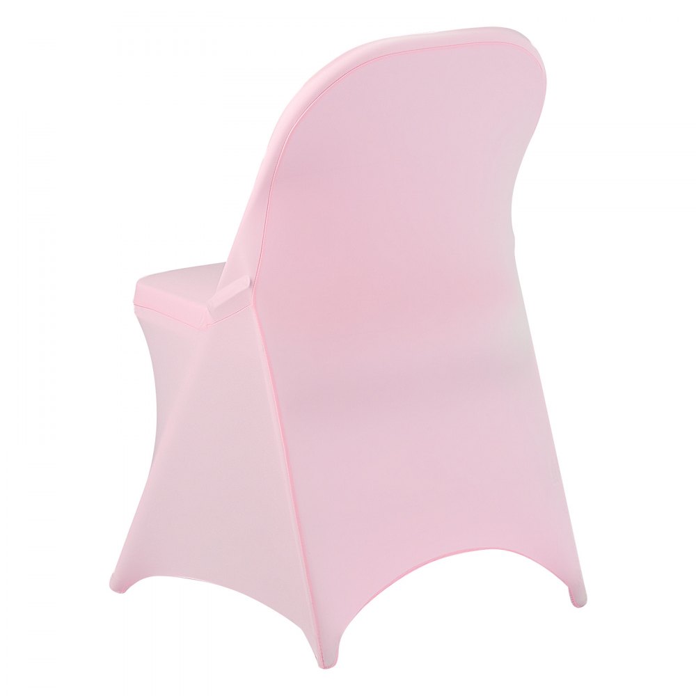 VEVOR stoelhoezen, stretch stoelhoezen, 50 stuks, wasbare en afneembare stoelhoezen van polyester-spandex voor bruiloften en diners, geschikt voor klapstoelen (45 x 46 x 77 cm), roze
