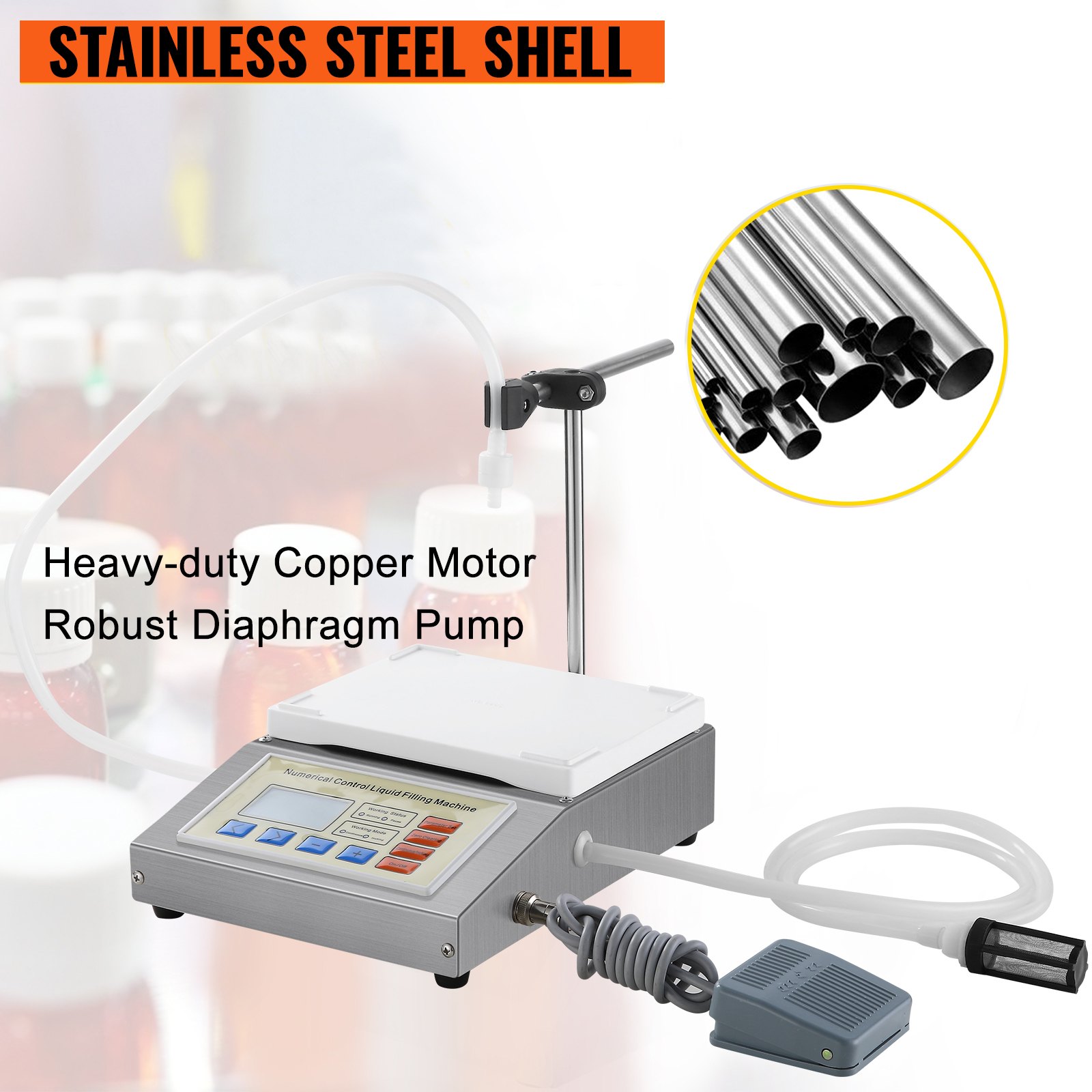 VEVOR Weighing Filling Machine, 3000g Digital Liquid Filling Machine, 3.2L/min Bottle Filling Machine, Liquid Bottle Filler with Filling Speed Control Function for Perfume, Cooking Oil, Drink and Wine