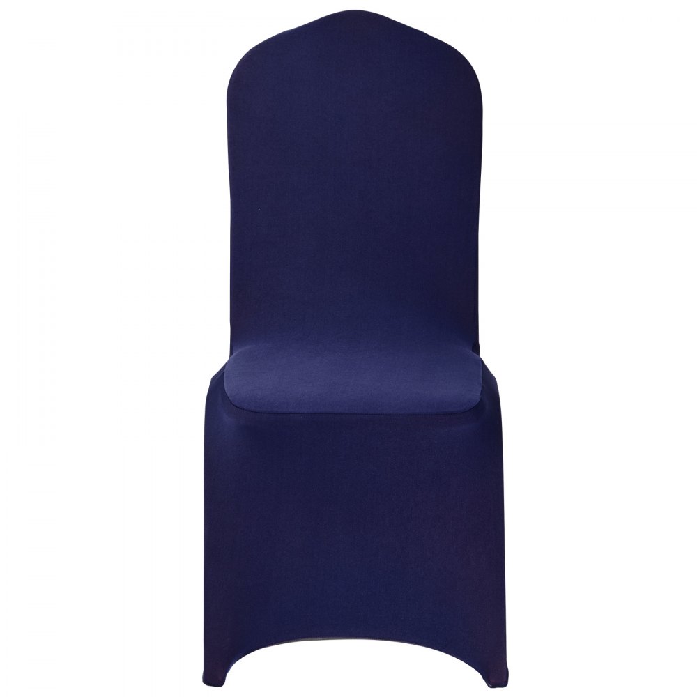 VEVOR stoelhoezen, 50 stuks, wasbare en afneembare stoelhoezen van polyester-spandex voor bruiloften, diners, banketten en restaurants, geschikt voor stoelen (51 x 45 x 95 cm), marineblauw
