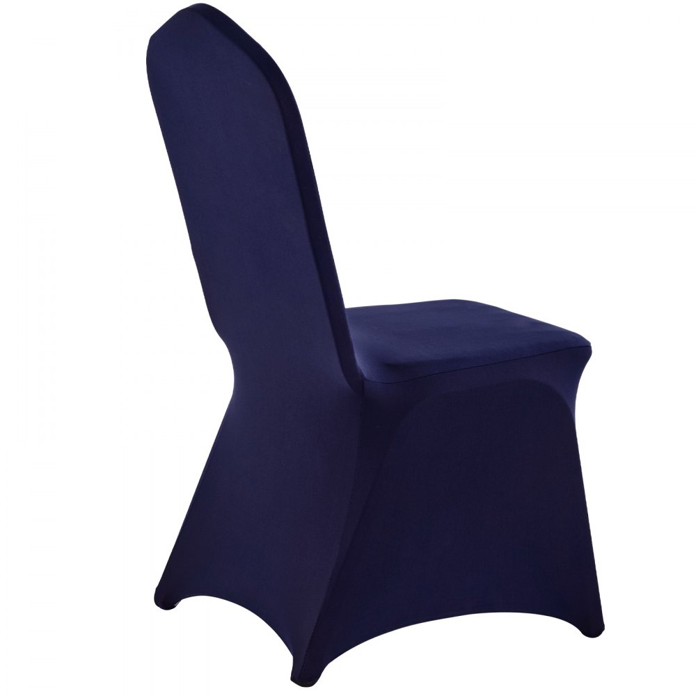 VEVOR stoelhoezen, 50 stuks, wasbare en afneembare stoelhoezen van polyester-spandex voor bruiloften, diners, banketten en restaurants, geschikt voor stoelen (51 x 45 x 95 cm), marineblauw