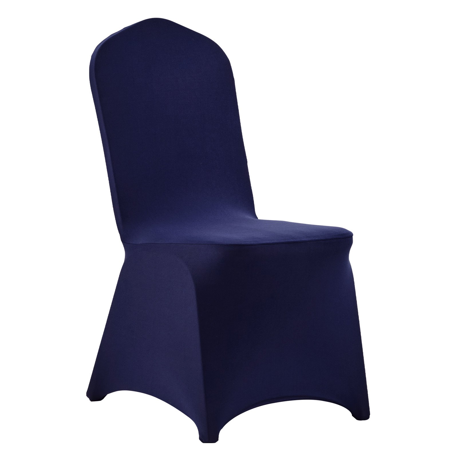 VEVOR stoelhoezen, 50 stuks, wasbare en afneembare stoelhoezen van polyester-spandex voor bruiloften, diners, banketten en restaurants, geschikt voor stoelen (51 x 45 x 95 cm), marineblauw
