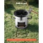VEVOR Rocket Stove, BBQ Rocket houtkachel met draagtas, roestvrij staal, enkele deur, voor het verbranden van takjes, stokjes of houtskool voor koken in de buitenlucht, kamperen, buitenkachel, campinggrill