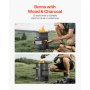 VEVOR Rocket Stove, BBQ Rocket houtkachel met draagtas, SPCC staal, dubbele deur, voor het verbranden van takken, stokken of houtskool voor koken in de buitenlucht, campingkachel voor buiten, campinggrill