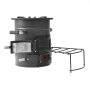VEVOR Camping Rocket Stove, Wood Burning Portable Rocket Stove with Carrying Bag for Backpacking, SPCC Steel, Double Door, Burn Twigs, Sticks or Charcoals for Outdoor Cooking, Backyard, Camp Cooking