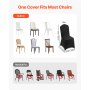 VEVOR stoelhoezen, 100 stuks, wasbare en afneembare stoelhoezen van polyester-spandex voor bruiloften, diners, banketten en restaurants, geschikt voor stoelen (51 x 45 x 95 cm), zwart
