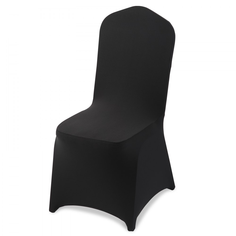 VEVOR stoelhoezen, 150 stuks wasbare en afneembare polyester spandex stoelhoezen voor bruiloften, diners, restaurants, geschikt voor stoelen (51 x 45 x 95 cm) zwart