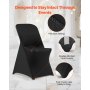 VEVOR stoelhoezen, 30 stuks, wasbare en afneembare stoelhoezen van polyester-spandex voor bruiloften, diners, banketten en restaurants, geschikt voor stoelen (46 x 50 x 86 cm), zwart