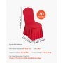 VEVOR stoelhoezen, platte voorkant, 30 stuks, wasbare en afneembare stoelhoezen van polyester-spandex voor bruiloften en restaurants, geschikt voor stoelen (51 x 45 x 95 cm), rood