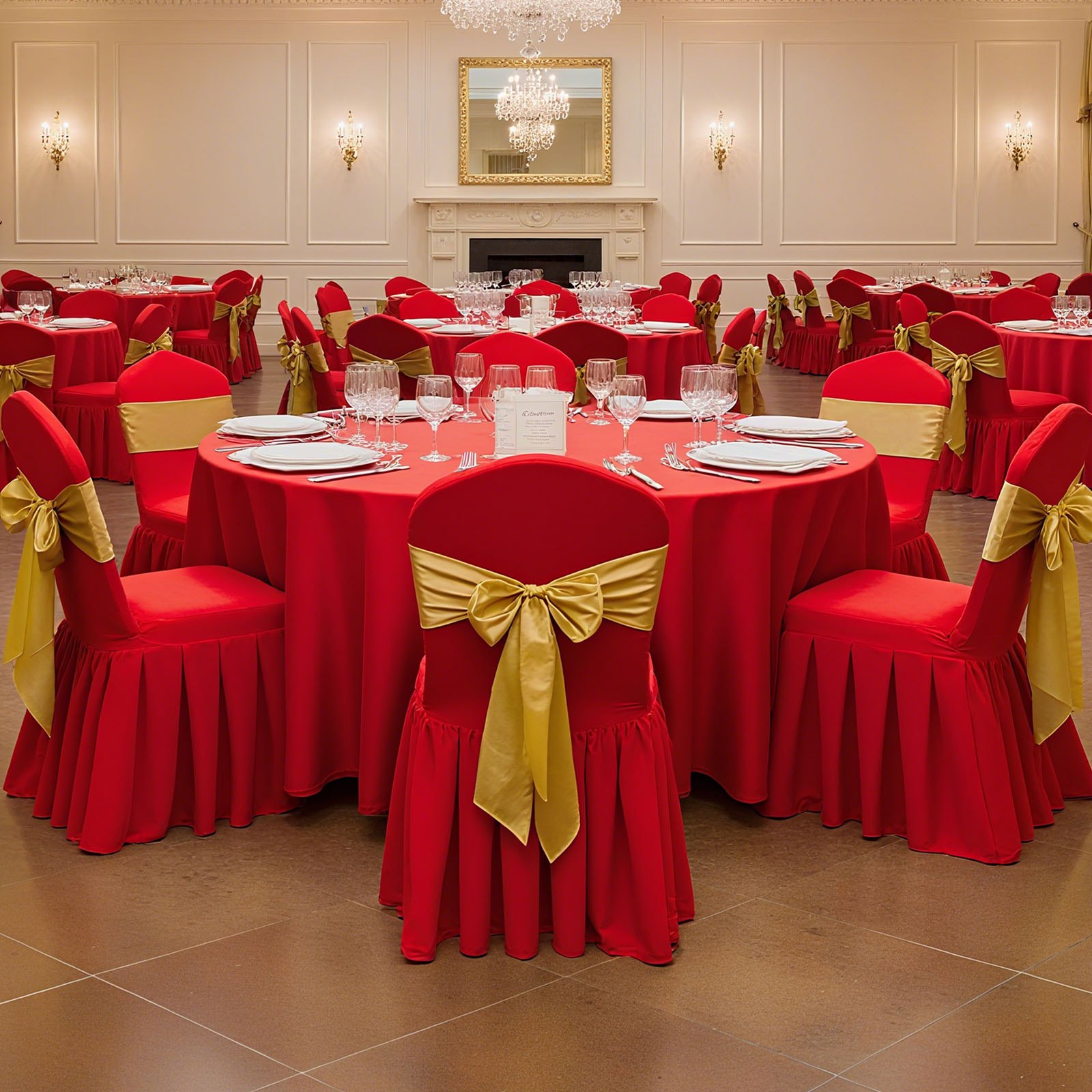 VEVOR stoelhoezen, platte voorkant, 30 stuks, wasbare en afneembare stoelhoezen van polyester-spandex voor bruiloften en restaurants, geschikt voor stoelen (51 x 45 x 95 cm), rood