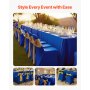VEVOR stoelhoezen, stretch stoelhoezen, 50 stuks, wasbare en afneembare stoelhoezen van polyester-spandex voor bruiloften en diners, geschikt voor klapstoelen (45 x 46 x 77 cm), blauw