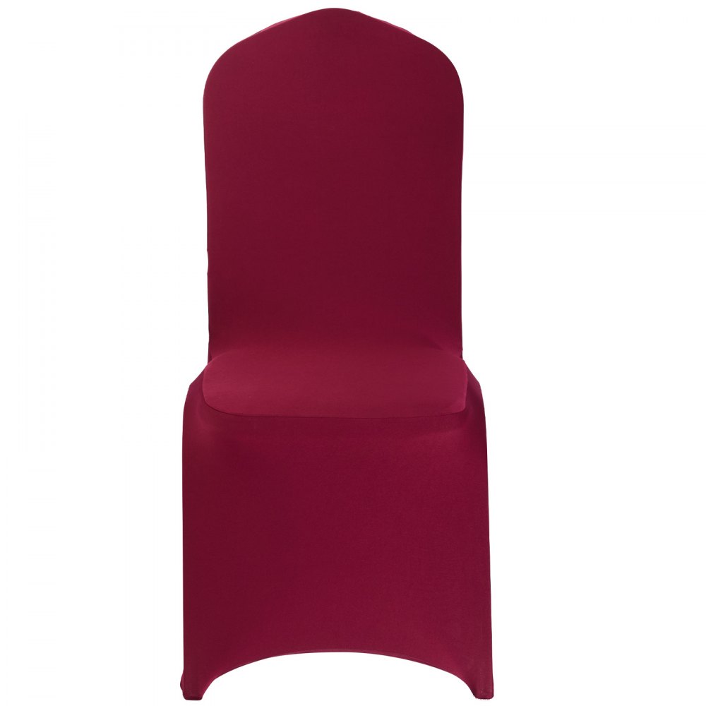 VEVOR stoelhoezen, 50 stuks, wasbare en afneembare stoelhoezen van polyester-spandex voor bruiloften, diners, banketten en restaurants, geschikt voor stoelen (51 x 45 x 95 cm), bordeauxrood