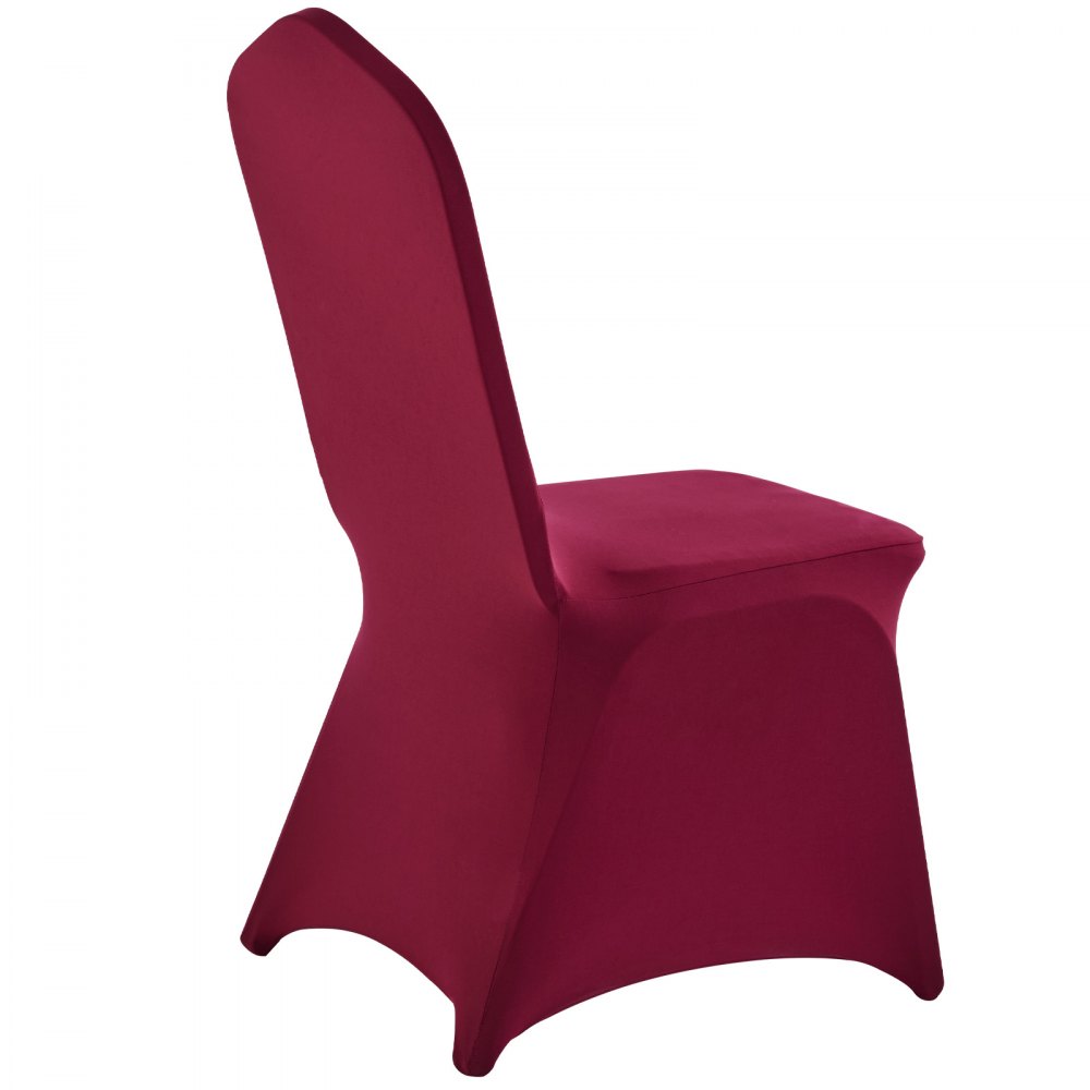 VEVOR stoelhoezen, 50 stuks, wasbare en afneembare stoelhoezen van polyester-spandex voor bruiloften, diners, banketten en restaurants, geschikt voor stoelen (51 x 45 x 95 cm), bordeauxrood