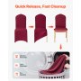VEVOR stoelhoezen, 50 stuks, wasbare en afneembare stoelhoezen van polyester-spandex voor bruiloften, diners, banketten en restaurants, geschikt voor stoelen (51 x 45 x 95 cm), bordeauxrood