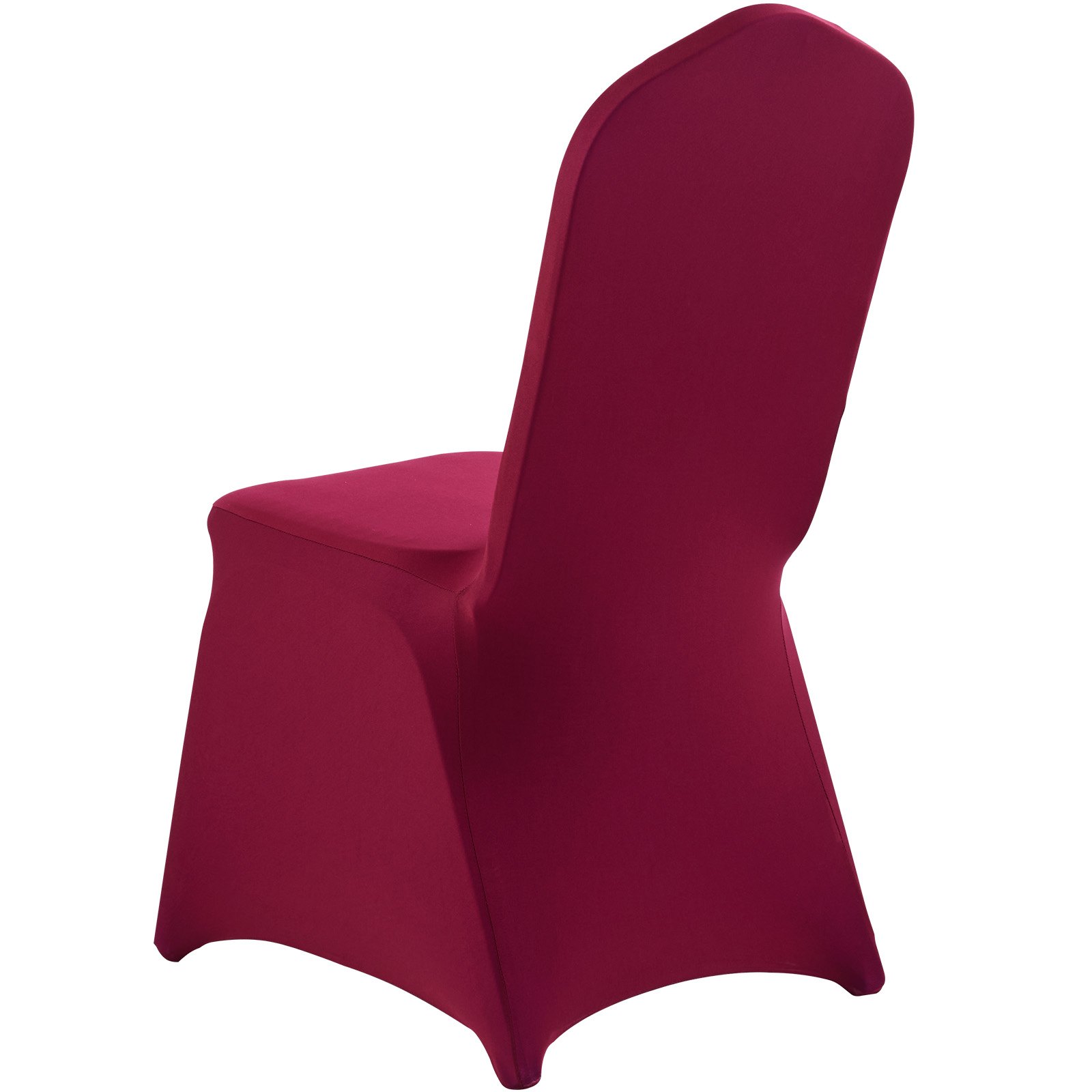 VEVOR stoelhoezen, 50 stuks, wasbare en afneembare stoelhoezen van polyester-spandex voor bruiloften, diners, banketten en restaurants, geschikt voor stoelen (51 x 45 x 95 cm), bordeauxrood