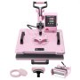 VEVOR Heat Press Machine, 12 x 15 inch, 5 in 1 Heat Transfer Machine with 30 oz Tumbler Press, 360° Swing Away T-Shirt Pressing, Digital Precise Control, for T-Shirts/Mugs/Hats/Plates, Pink