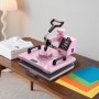 VEVOR Heat Press Machine, 12 x 15 inch, 5 in 1 Heat Transfer Machine with 30 oz Tumbler Press, 360° Swing Away T-Shirt Pressing, Digital Precise Control, for T-Shirts/Mugs/Hats/Plates, Pink