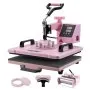 VEVOR Heat Press Machine, 12 x 15 inch, 5 in 1 Heat Transfer Machine with 30 oz Tumbler Press, 360° Swing Away T-Shirt Pressing, Digital Precise Control, for T-Shirts/Mugs/Hats/Plates, Pink