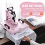 VEVOR Heat Press Machine 15x15 in 8 in 1 with 30oz Tumbler Press T-Shirts Pink