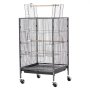 VEVOR Bird Cage, 460 x 460 x 770 mm, Open Flat Top, Wrought Iron Bird Flight Cage with Perches, Slide-Out Tray and Plastic Feeders, Casters, for Parrot, Blue Tit, Cockatiel, Canary, Budgerigar, Conure