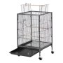 VEVOR Bird Cage, 460 x 460 x 770 mm, Open Flat Top, Wrought Iron Bird Flight Cage with Perches, Slide-Out Tray and Plastic Feeders, Casters, for Parrot, Blue Tit, Cockatiel, Canary, Budgerigar, Conure