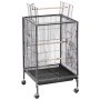 VEVOR Bird Cage, 460 x 460 x 770 mm, Open Flat Top, Wrought Iron Bird Flight Cage with Perches, Slide-Out Tray and Plastic Feeders, Casters, for Parrot, Blue Tit, Cockatiel, Canary, Budgerigar, Conure