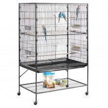 VEVOR Vogelkooi, 930x580x1510 mm, smeedijzeren volière met zitstokken, voerbak en plastic voerbakjes, vogelhuisje voor koolmezen, valkparkieten, kanaries en monniksparkieten.