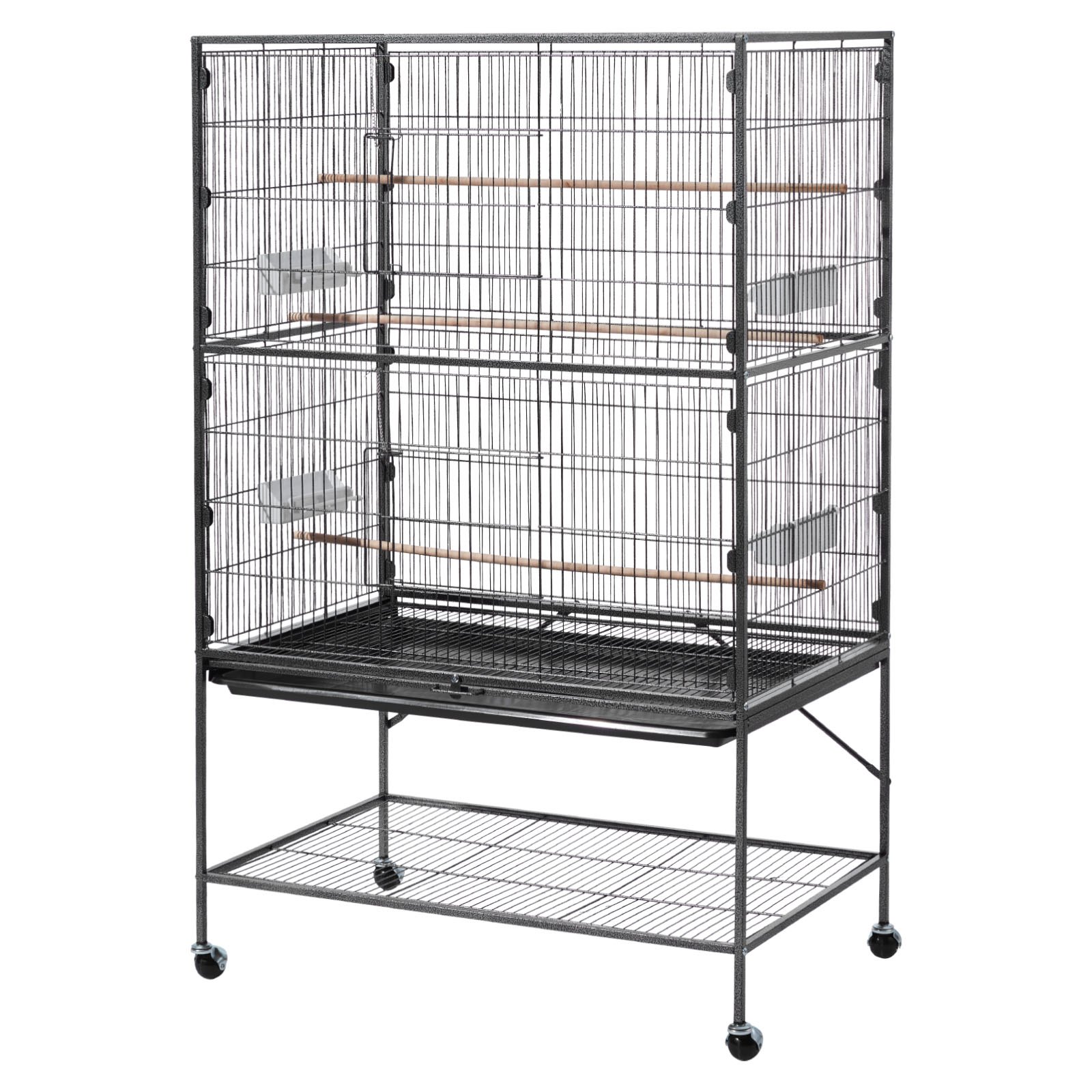 VEVOR Vogelkooi, 930x580x1510 mm, smeedijzeren volière met zitstokken, voerbak en plastic voerbakjes, vogelhuisje voor koolmezen, valkparkieten, kanaries en monniksparkieten.