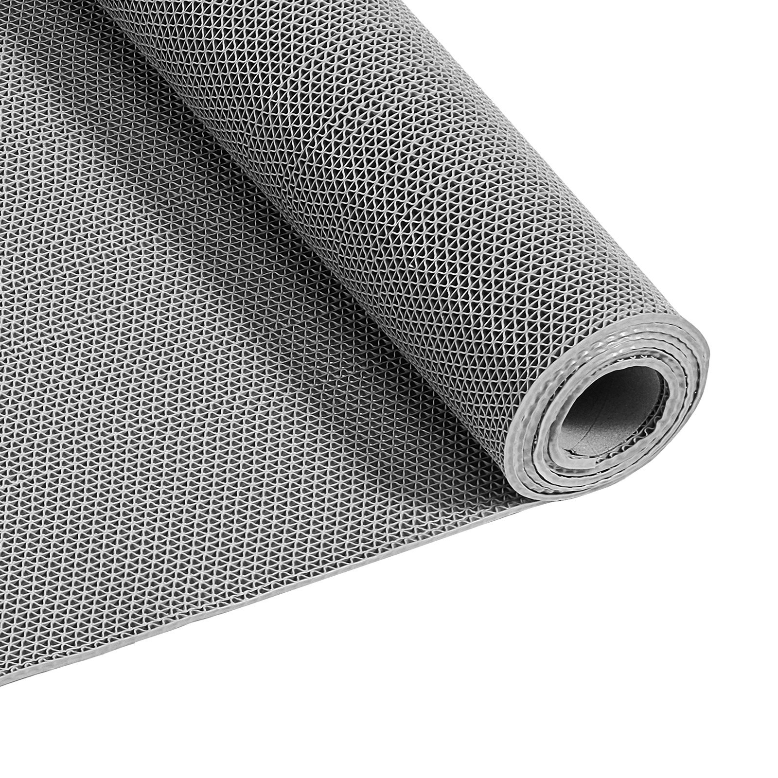 VEVOR PVC-afvoermat (90 cm x 300 cm), antislip PVC-vloermat, spatbeschermingsmat voor natte ruimtes, holle matrol, antislipmat voor zwembaden, terrassen, badkamers en toiletten, grijs