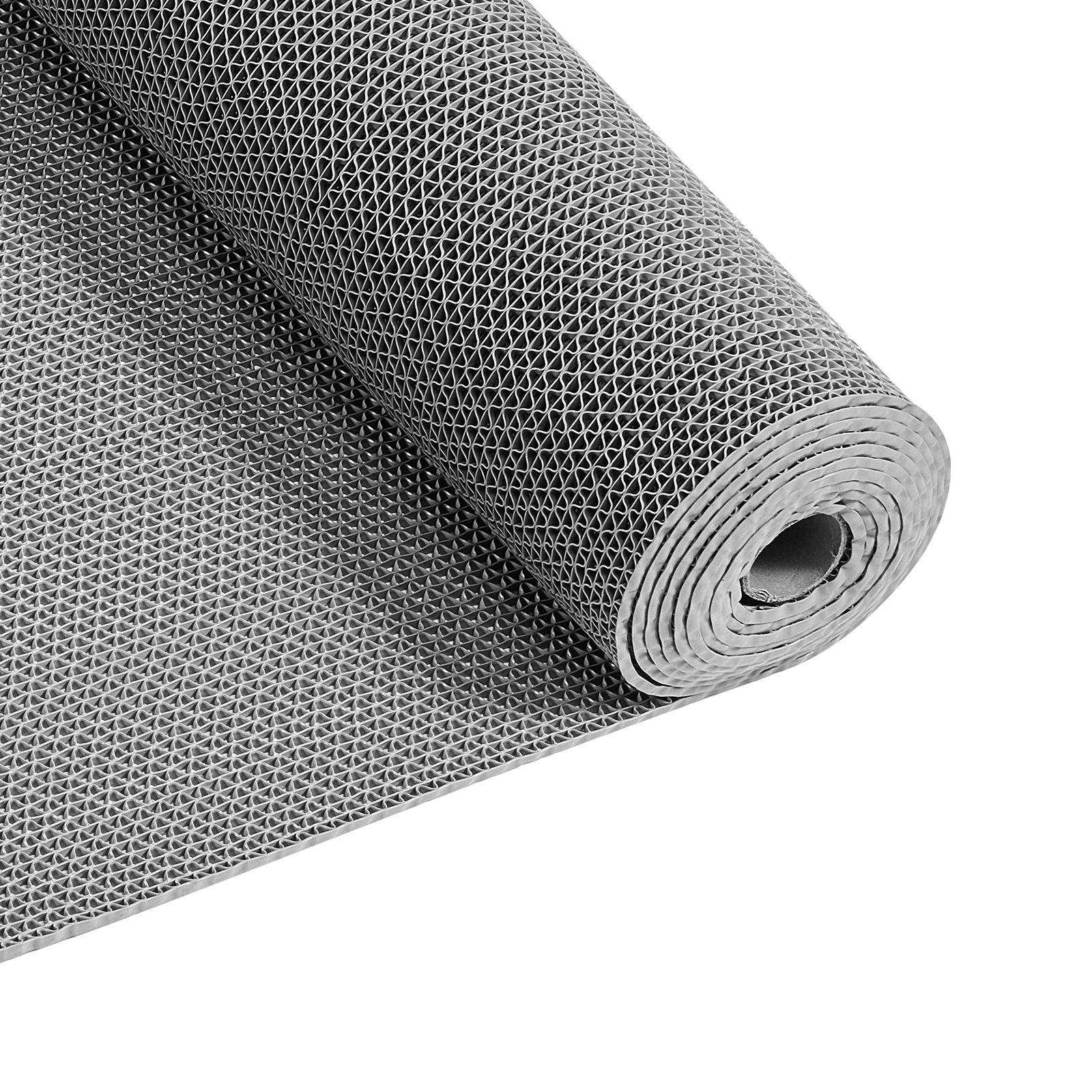 VEVOR Drainage Mat, 3 x 16.4 ft, PVC Non Slip Commercial Floor Mat, Wet Area Water Drain Splash Matting Hollow Doormat Roll, for Outdoor Indoor Restaurant Swimming Pool Patio Bathroom Washroom, Gray
