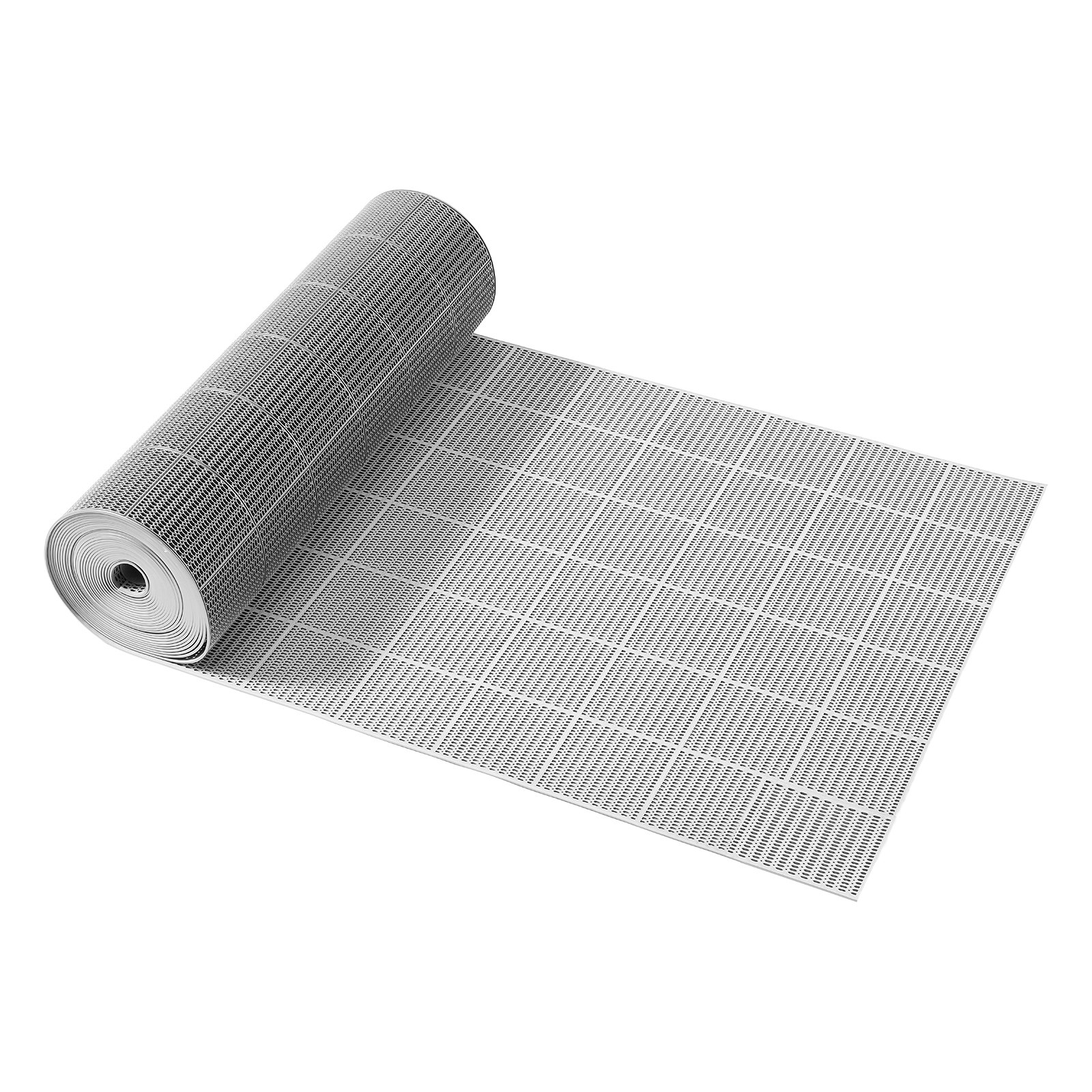 VEVOR Drainage Mat, 3 x 50 ft, PVC Non Slip Commercial Floor Mat, Wet Area Water Drain Splash Matting Hollow Doormat Roll, for Outdoor Indoor Restaurant Swimming Pool Patio Bathroom Washroom, Gray
