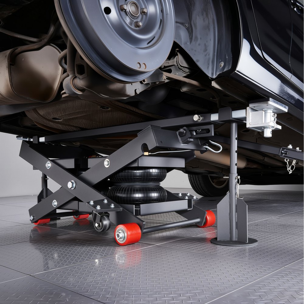 VEVOR Air draagbaar hefplatform, 3 ton hefvermogen, maximale hefhoogte 55 cm, verstelbare draagbare luchtlift met airbag, steunpoten, wielkeggen en rubberen pads, robuust voor sedans, SUV's en pick-ups.