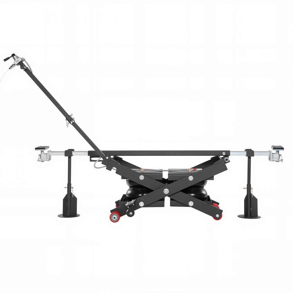 VEVOR Air draagbaar hefplatform, 3 ton hefvermogen, maximale hefhoogte 55 cm, verstelbare draagbare luchtlift met airbag, steunpoten, wielkeggen en rubberen pads, robuust voor sedans, SUV's en pick-ups.