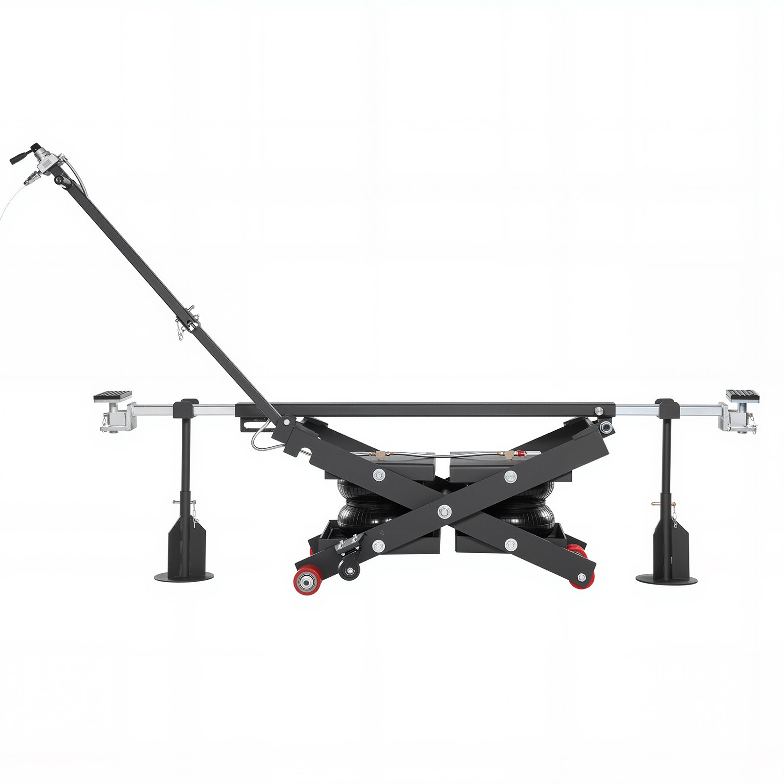 VEVOR Air draagbaar hefplatform, 3 ton hefvermogen, maximale hefhoogte 55 cm, verstelbare draagbare luchtlift met airbag, steunpoten, wielkeggen en rubberen pads, robuust voor sedans, SUV's en pick-ups.
