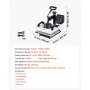 VEVOR Transferpers 30x23cm Sublimatiemachine 700W Textielpers, met zwenkarm Snelle en gelijkmatige verwarming Tijd- en temperatuurregeling T-shirts Stoffen tassen Kussenslopen Sokken