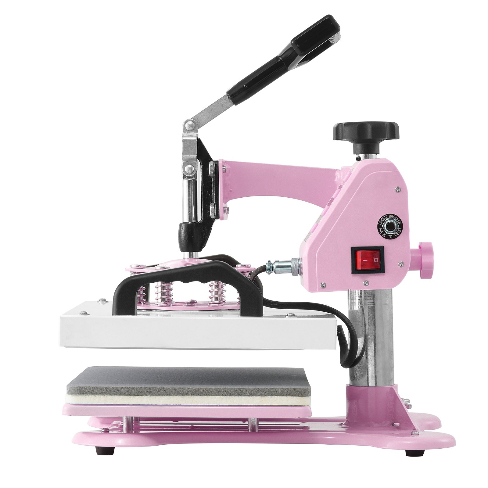 VEVOR Heat Press, 12 x 10 inch Heat Press, 360° draaibare T-shirtpersmachine, snelle en gelijkmatige verwarming, digitale nauwkeurige regeling, warmteoverdrachtsmachine voor T-shirts/kussens/tassen, roze