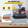 VEVOR Heat Press, 15 x 15 inch snel verwarmend, 360° draaibare digitale sublimatie T-shirt vinyl transferprinter met anti-verbrandingsoppervlak, canvas tas, banner, kussen, blauw